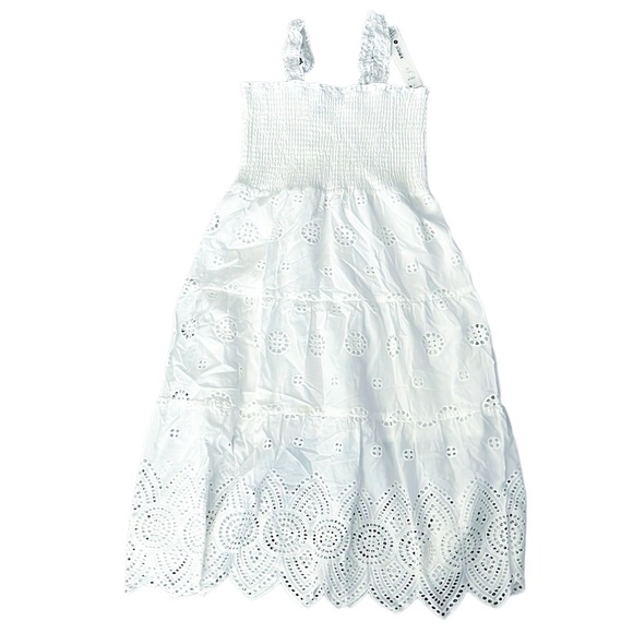Aqua Girls' Smocked Eyelet Midi Dress, Big Kid Size XL New w/Tag - Picture 8 of 8